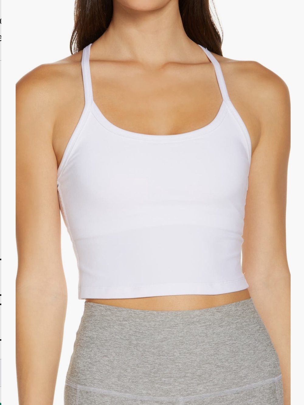 ☁️ Beyond Yoga Spacedye Slim Racerback Cropped Tank in Cloud White ☁️